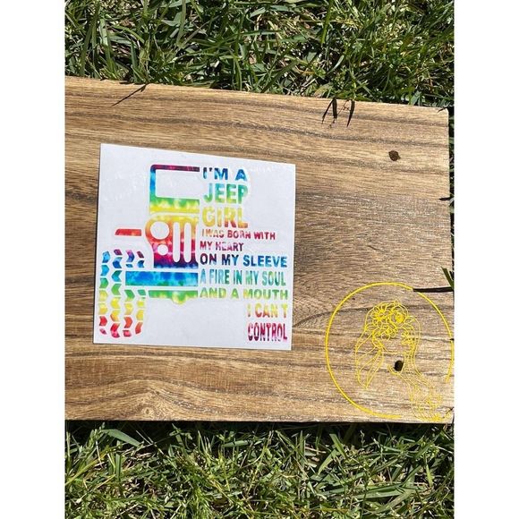 Jeep Girl Tie Dye Vinyl Car Decal - Picture 4 of 11